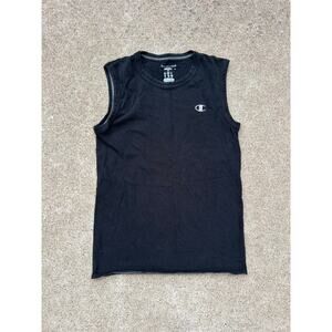 Y2K Champion Shirt Men Size Small Black Authentic Logo Sleeveless Tank‎ Top